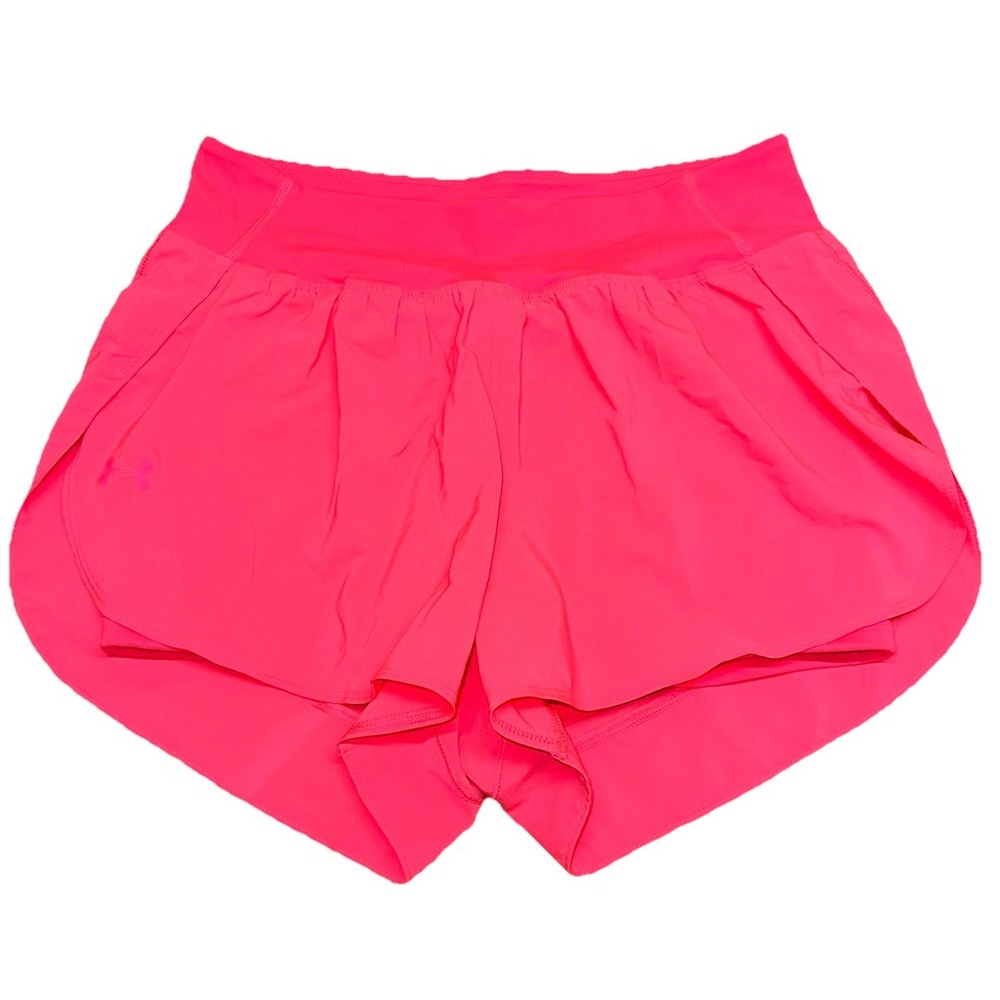 Under Armour Pink Fitted Flex Woven 2-in-1 Lined Running Shorts 1376936 Womens L